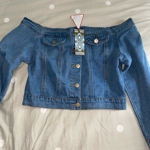 Boohoo Jean Crop Top NEW